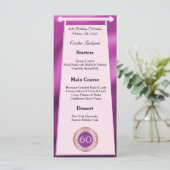 Happy 60. Geburtstag Pink Glitzer Foil Menü Menükarte (Stehend Vorderseite)