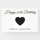 Happy 60. Geburtstag Weißes Banner mit individuell (Horizontal)