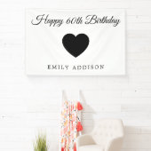 Happy 60. Geburtstag Weißes Banner mit individuell (InSitu)