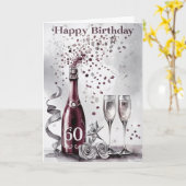 Happy 60. Geburtstagskarte Karte (Gelbe Blume)