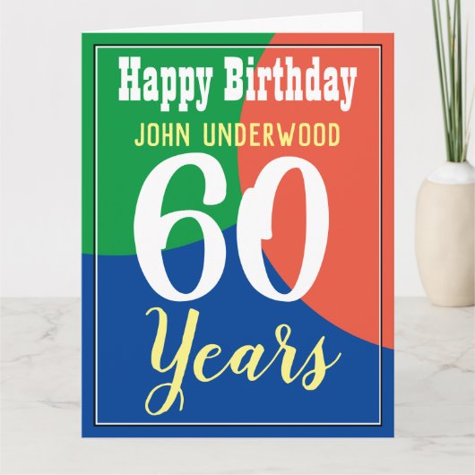 Happy 60. Geburtstagskarte Karte (Vorderseite)