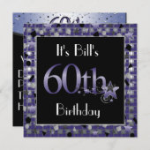 Happy 60. Geburtstagsparty Einladung Personalisier (Vorne/Hinten)