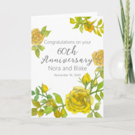 Happy 60 Jahre Yellow Roses Individuelle Name Karte