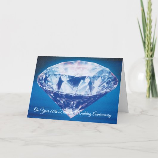 Happy 60 th Wedding Anniversary Card Diamond Karte (Vorderseite)