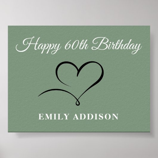 Happy 60th Birthday Poster with Custom Text Option (Vorne)