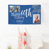 Happy 60th Birthday Silver Foliage 3 Photo  Banner (Insitu)