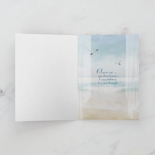 Happy 61. Jubiläum Open Beach Fenster Karte (Innenseite)