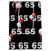Happy 65. Geburtstag Balloons Mittlere Geschenktas Mittlere Geschenktüte (Rückseite)