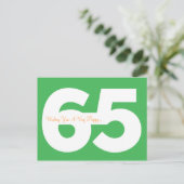 Happy 65. Geburtstag Meilenstein Postkarten - in G (Stehend Vorderseite)