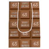 Happy 65. Geburtstag Schokolade Candy Bar Mittlere Geschenktüte (Rückseite)