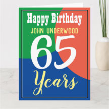 Happy 65. Geburtstagskarte