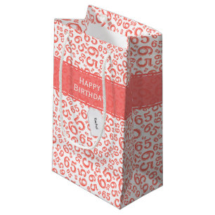 Happy 65. Geburtstagsparty Coral Number Pattern Kleine Geschenktüte
