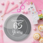 Happy 65. Geburtstagsparty Paper Plate Pappteller (Party)