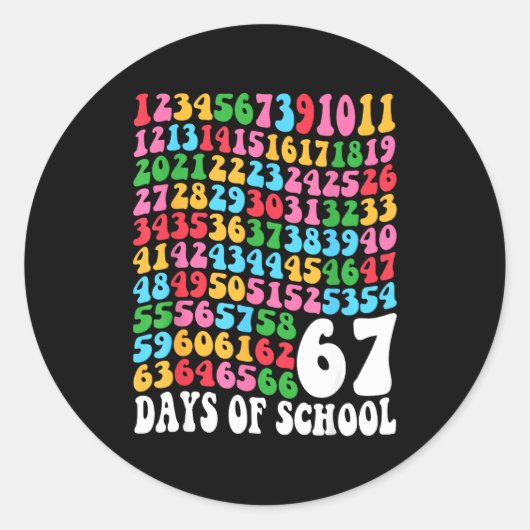 Happy 67 Days Of School 67th Day Smarter Six Seven Runder Aufkleber (Vorderseite)