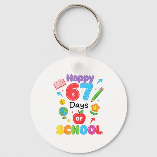 Happy 67 Days Of School 67th Six Seven Day Smarter Schlüsselanhänger (Vorderseite)