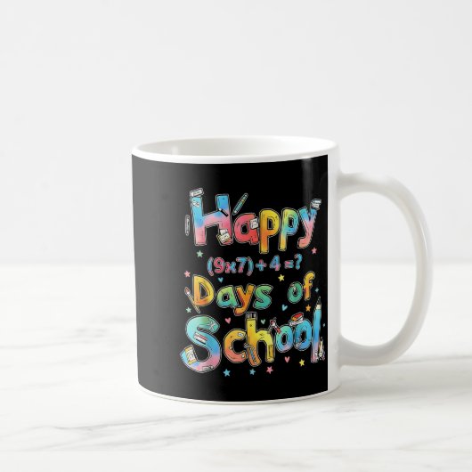 Happy 67 Days Of School Math Equation Teacher Six  Kaffeetasse (Rechts)