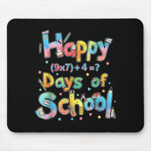 Happy 67 Days Of School Math Equation Teacher Six  Mousepad (Vorne)
