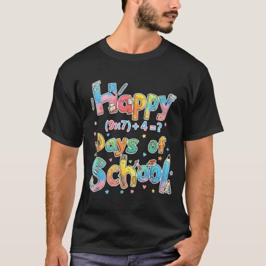 Happy 67 Days Of School Math Equation Teacher Six  T-Shirt (Vorderseite)