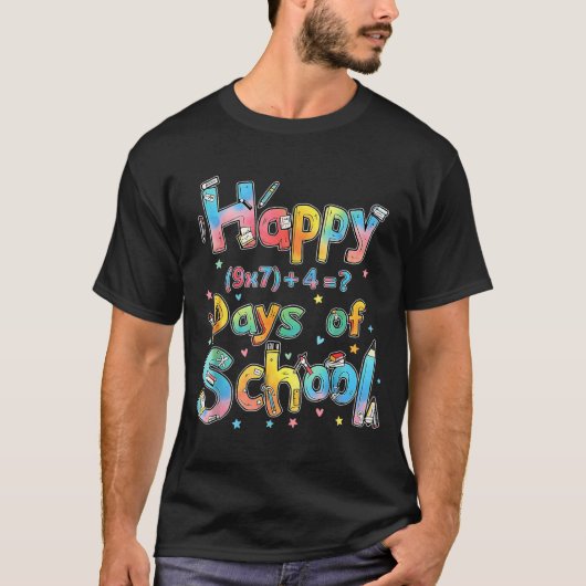 Happy 67 Days Of School Math Equation Teacher Six  T-Shirt (Vorderseite)