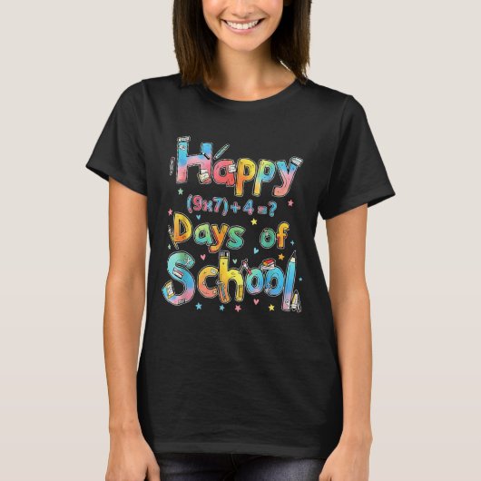 Happy 67 Days Of School Math Equation Teacher Six T-Shirt (Vorderseite)