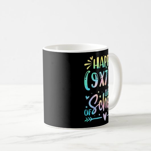 Happy 67 Days Of School Math Teacher Students Six  Kaffeetasse (VorderseiteRechts)