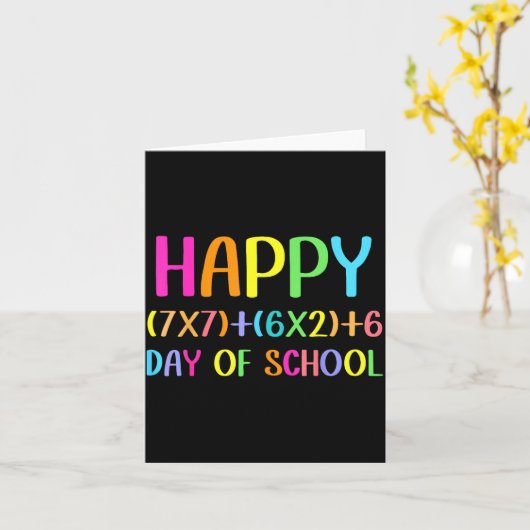 Happy 67 Days Of School Math Teacher Students Six  Karte (Gelbe Blume)