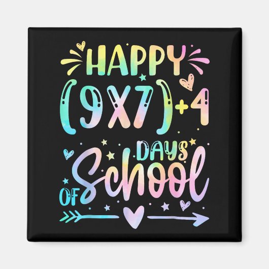 Happy 67 Days Of School Math Teacher Students Six  Magnet (Vorne)