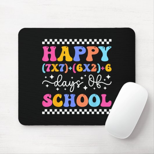 Happy 67 Days Of School Math Teacher Students Six  Mousepad (Mit Mouse)