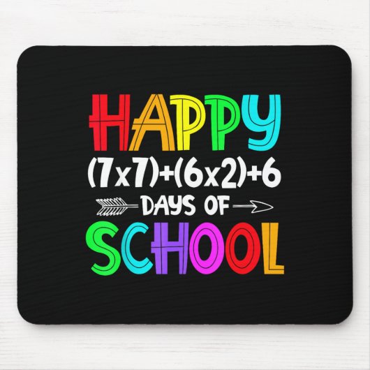 Happy 67 Days Of School Math Teacher Students Six Mousepad (Vorne)