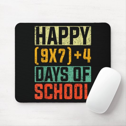 Happy 67 Days Of School Math Teacher Students Six  Mousepad (Mit Mouse)