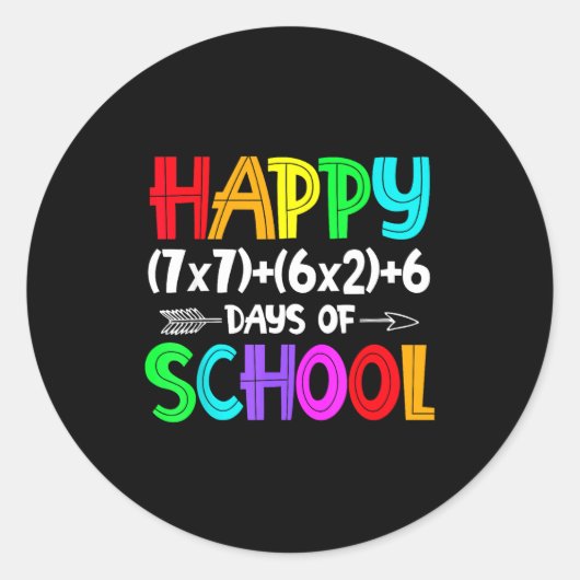 Happy 67 Days Of School Math Teacher Students Six  Runder Aufkleber (Vorderseite)