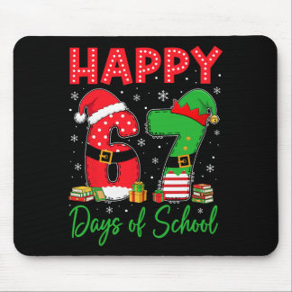 Happy 67 Days Of School Six Seven 67 Christmas San Mousepad