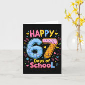Happy 67 Days Of School Six Seven Kids Boys Girls Karte (Gelbe Blume)