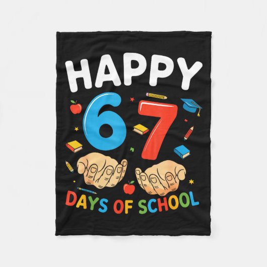 Happy 67 Days Of School Six Seven Meme Boy Girl Te Fleecedecke (Vorderseite)