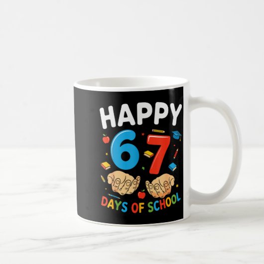Happy 67 Days Of School Six Seven Meme Boy Girl Te Kaffeetasse (Rechts)