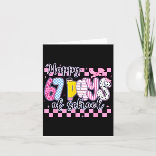 Happy 67 Days Of School Six Seven Meme Boy Girl Te Karte (Vorderseite)