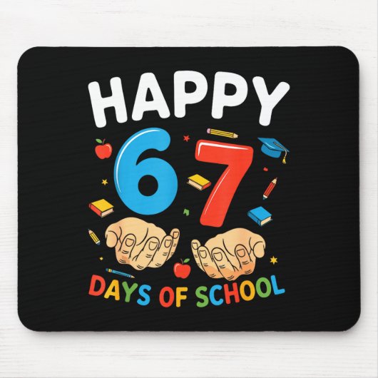 Happy 67 Days Of School Six Seven Meme Boy Girl Te Mousepad (Vorne)