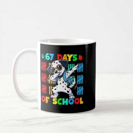 Happy 67 Days School Cute Dog 67 Days Smarter Stud Kaffeetasse (Links)