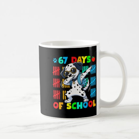 Happy 67 Days School Cute Dog 67 Days Smarter Stud Kaffeetasse (Rechts)