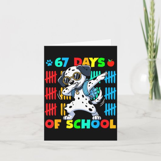Happy 67 Days School Cute Dog 67 Days Smarter Stud Karte (Vorderseite)