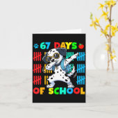 Happy 67 Days School Cute Dog 67 Days Smarter Stud Karte (Gelbe Blume)