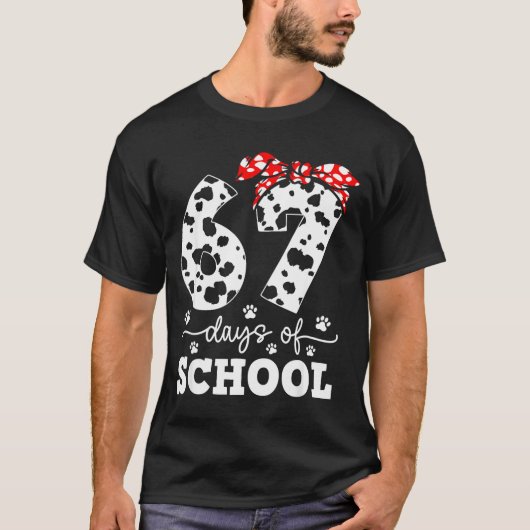 Happy 67 Days School Cute Dog 67 Days Smarter Stud T-Shirt (Vorderseite)