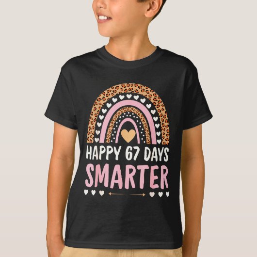 Happy 67 Days Smarter 67th Day Of School Rainbow G T-Shirt (Vorderseite)