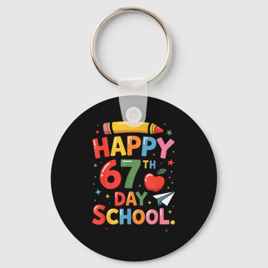 Happy 67 Th Day Of School - I Survived 67 Days Of Schlüsselanhänger (Vorderseite)