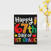 Happy 67th Day Of 1st Grade Teacher Student Six Se Karte (Gelbe Blume)