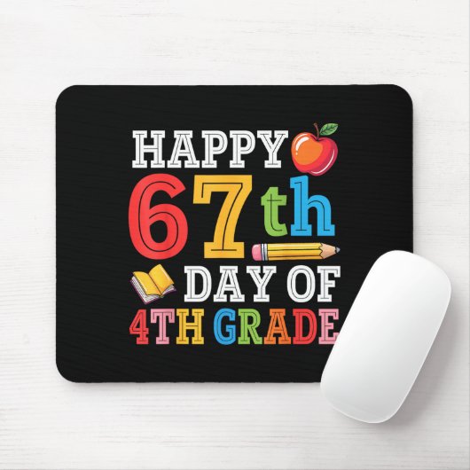 Happy 67th Day Of 4th Grade Teacher Student 67 Day Mousepad (Mit Mouse)