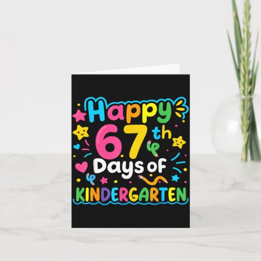 Happy 67th Day Of Kindergarten School Meme 67 Kids Karte (Vorderseite)