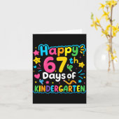 Happy 67th Day Of Kindergarten School Meme 67 Kids Karte (Gelbe Blume)