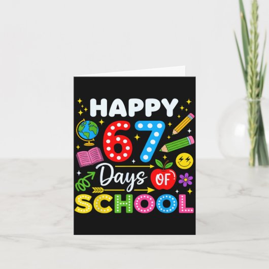 Happy 67th Day Of School 67 Days Of School Kids Bo Karte (Vorderseite)