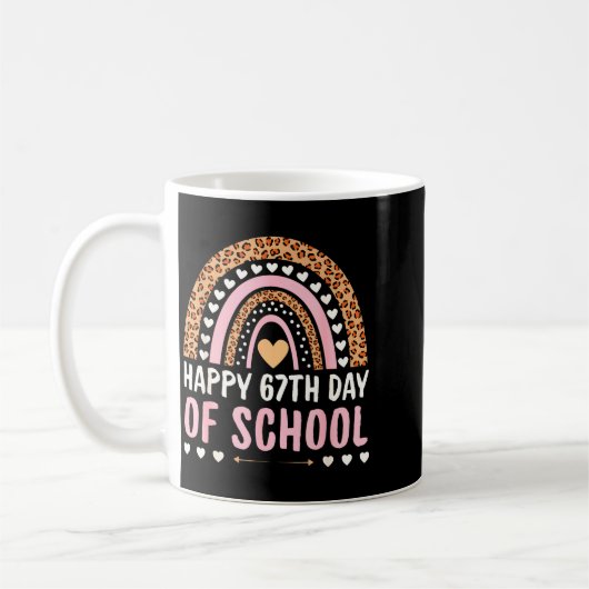 Happy 67th Day Of School 67 Days Rainbow Teachers  Kaffeetasse (Links)
